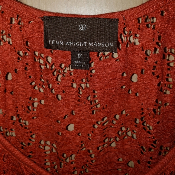 Plus sz 1X Fenn Wright Manson lace Shirt Beautiful - Picture 2 of 4